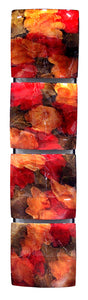 Vertical 4-Panel Metal Wall Decor - Copper, Red And Gold - Metal, Lacquered