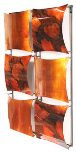 Vertical 6-Panel Metal Wall Decor - Metal, Lacquered In Copper, Brown And Orange