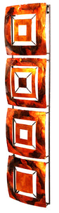 Vertical 4-Panel Metal Wall Decor - Metal, Lacquered In Copper, Brown And Orange