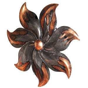 Small Flower Metal Wall Decor - Copper And Pewter Lacquered