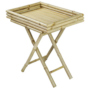 25" Natural Bamboo Folding Tray Table