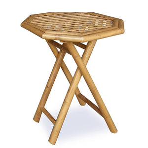 20" Natural Bamboo Octagonal Folding End Table