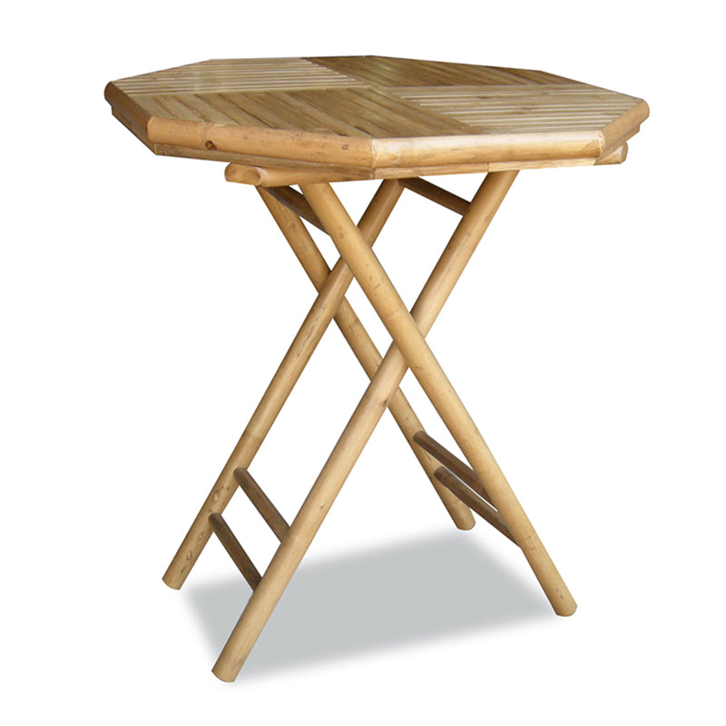 30" Natural Bamboo Octagonal Folding End Table