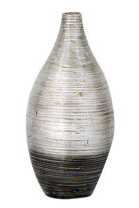 20 Spun Bamboo Vase - Bamboo In Distressed Silver And Black