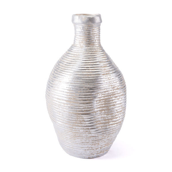 8.3" X 8.3" X 13.4" Gray Bulb-Shaped Vase Bottle