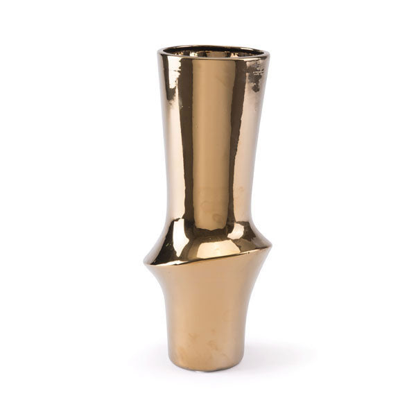 6.1" X 6.1" X 10.2" Luxurious Gold Ceramic Vase