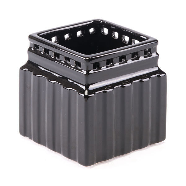 4.3" X 4.3" X 4.3" Small Black Roman Planter