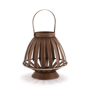 10.6" X 10.6" X 10.2" Brown Bamboo Lantern