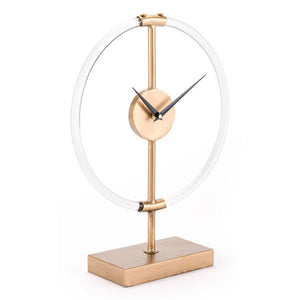 7.9" X 4.3" X 17.9" Amazing Clear Gold Clock