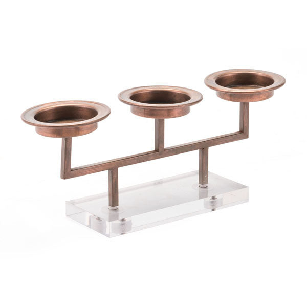 12.6" X 3.5" X 4.7" 3 Pcs Gold Candle Holder