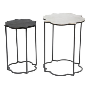 18.1" X 18.1" X 19.9" 2 Pcs Gold Tripod Nesting Tables
