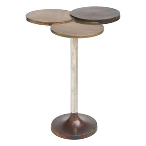 15.8" X 15.8" X 20" Black And White Aluminium Accent Table