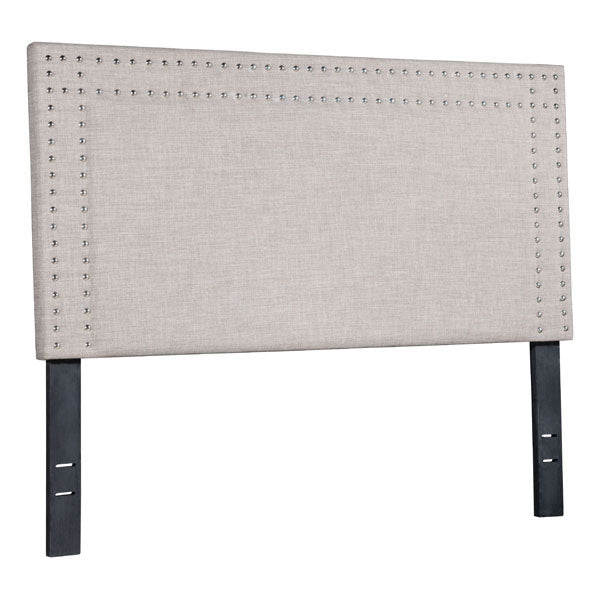 57.1" X 3" X 46.9" Full Dove Gray Polyester Headboard