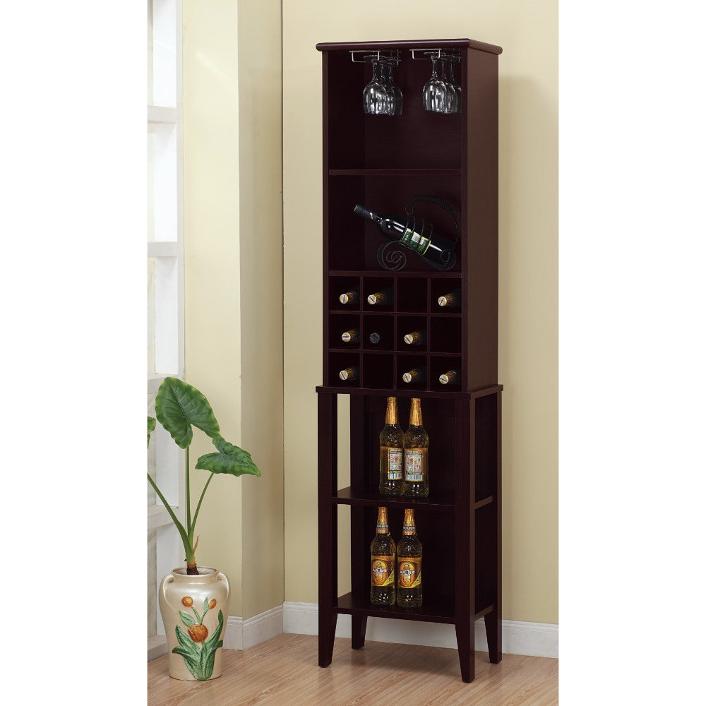 Well Designed Elegant Wine Bar With Wine Racks, Brown