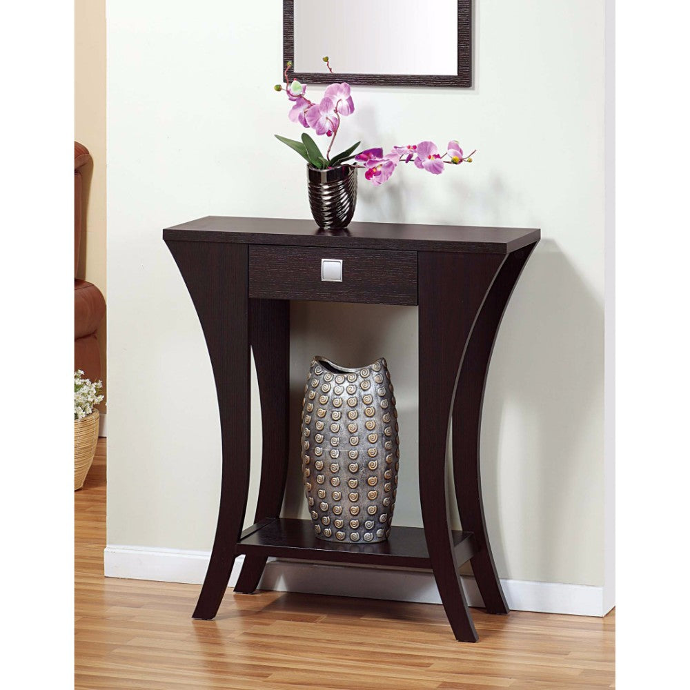 Stylish Console Table With 1 Drawer, Dark Brown