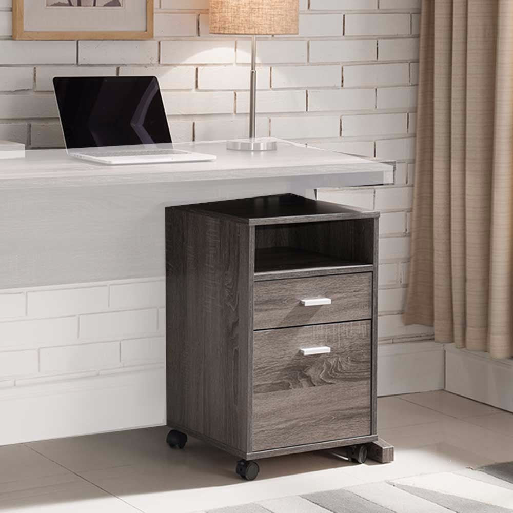 File Cabinet On Wheels With One Shelf, Gray