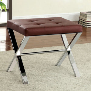 Contemporary Style Ottoman, Burgundy