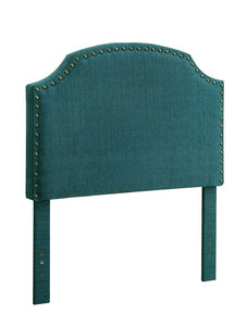 Transitional Twin Size Headboard, Dark Teal Finish