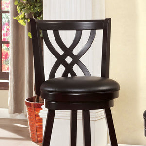 Transitional 24" Swivel Bar Stool, Espresso Finish