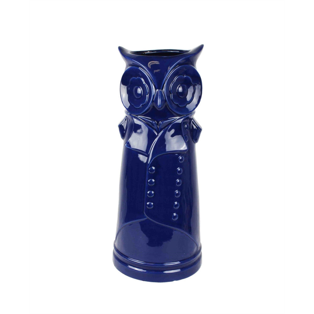 Bewildering Ceramic Owl Umbrella Stand, Blue