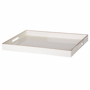 Rectangle Tray With Cutout Handles, White