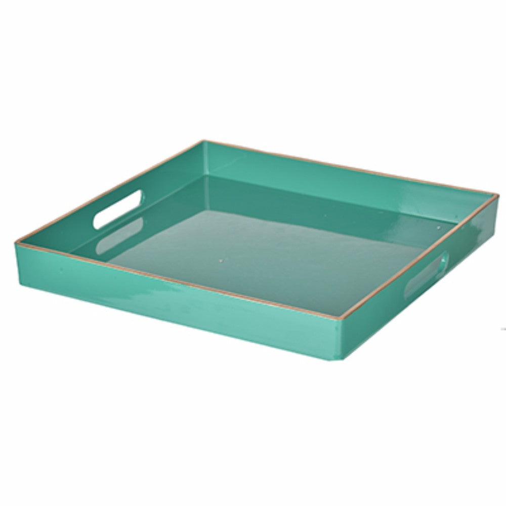 Simple and Elegant Square Tray With Cutout Handles, Green