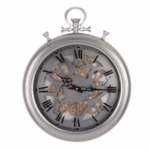 Large Wall Clock, Metallic Gray