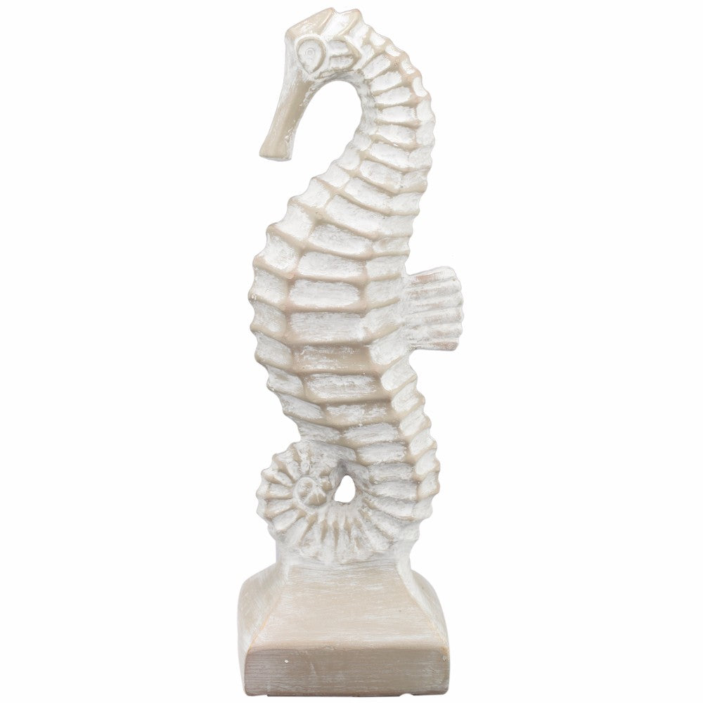 Marina Sea Horse In Distressed White, Large