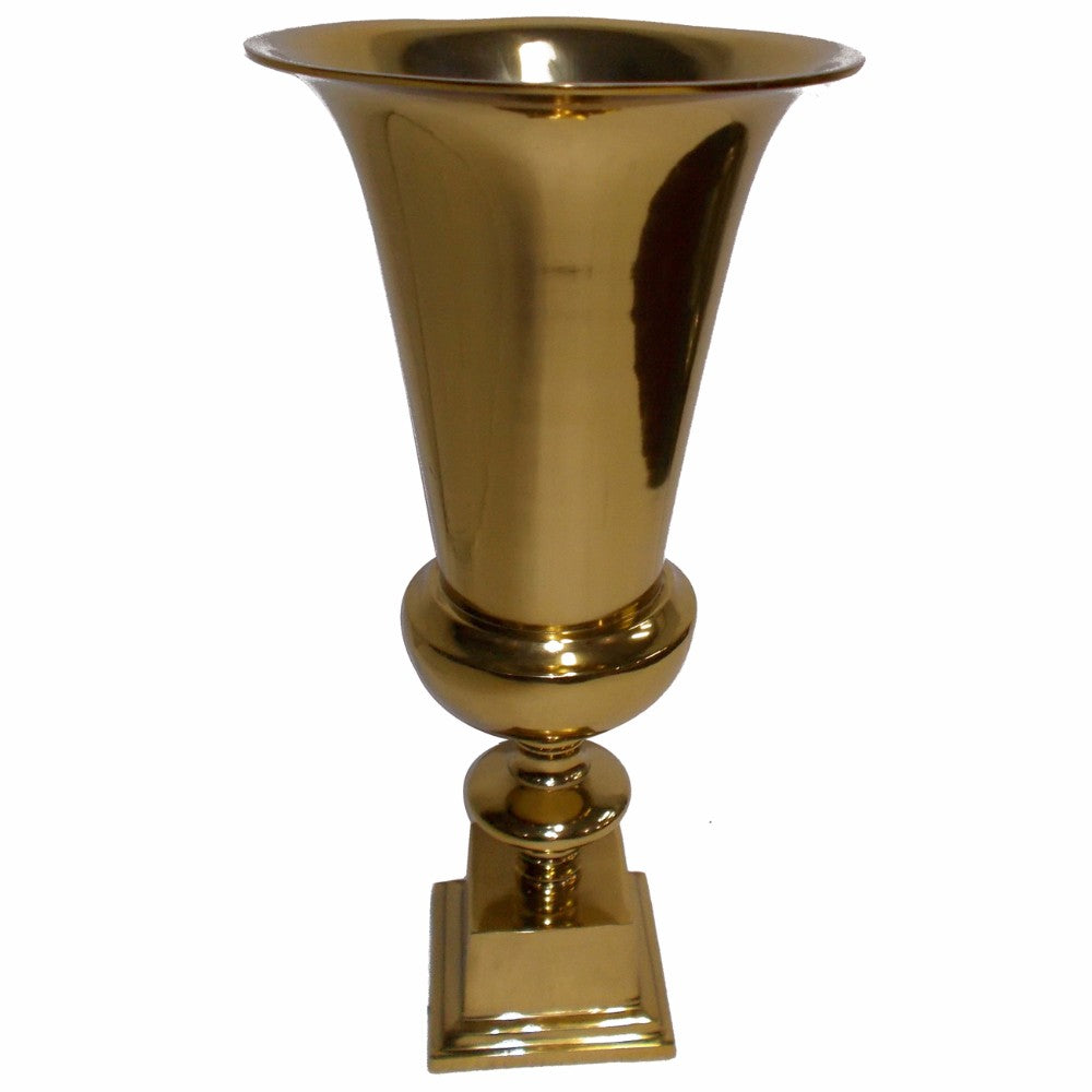 Large Gold Finish Tall Vase