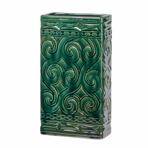 Decorative Short Green Ceramic Vase