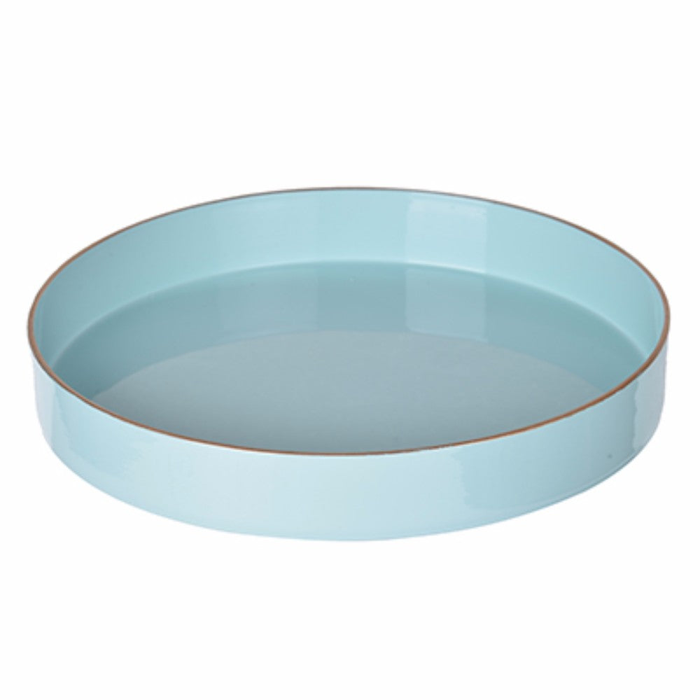 Beautiful Mimosa Round Tray, Powder Blue