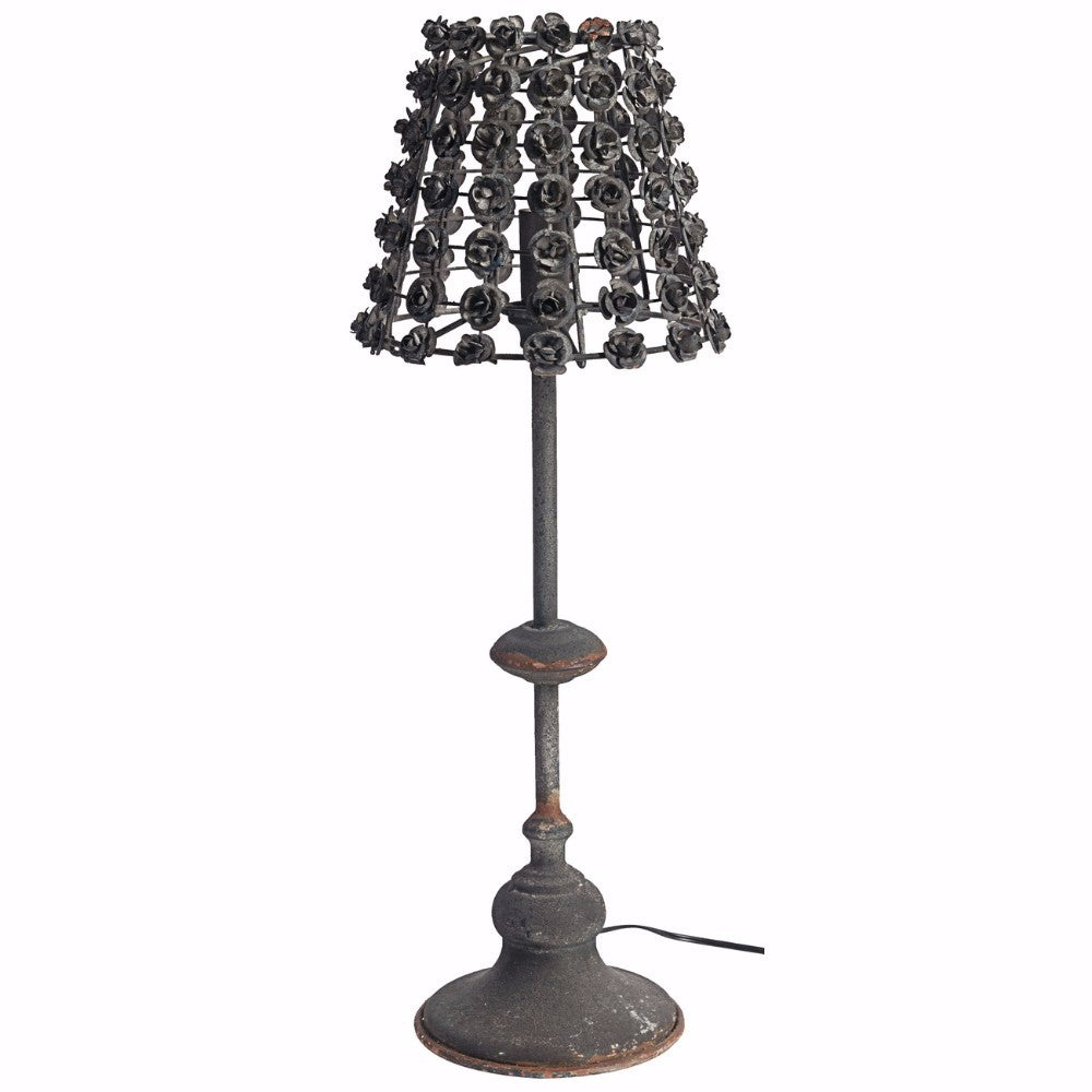 Elegantly Designed Rose Trimmed Table Lamp