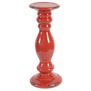 Tall Pillar Candle Holder, Red