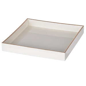 Solid Wooden Square Tray, White