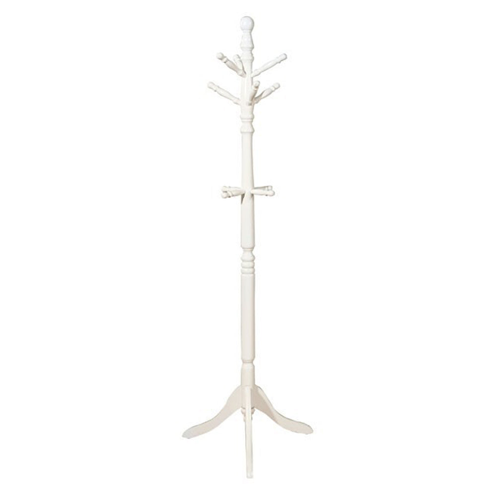 Transitional Style Coat Rack, White