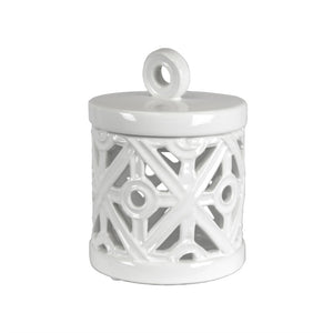 Ceramic White Canister Decor