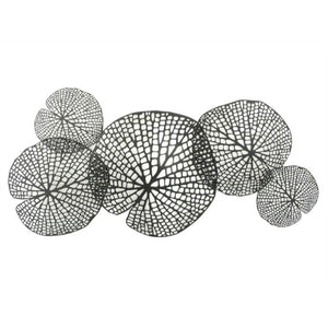 Transitional 5 Metal Lotus Leaf Wall Decor