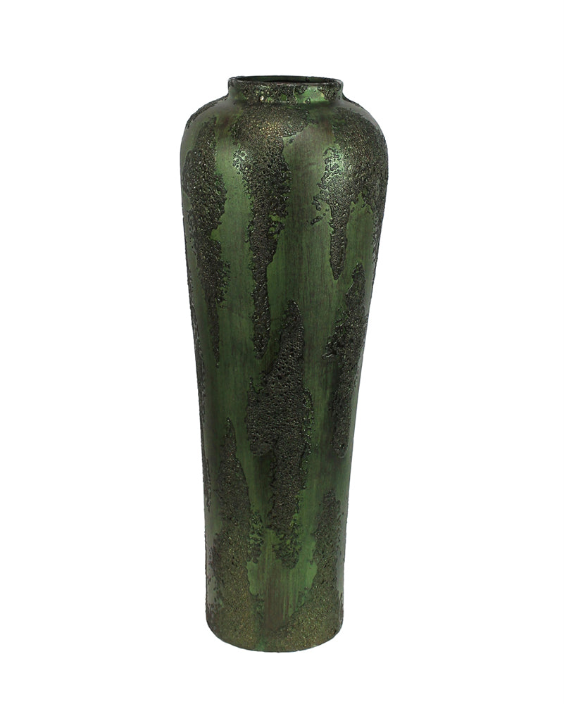 Adorning Well- Designed Ceramic Vase in Green & Bronze