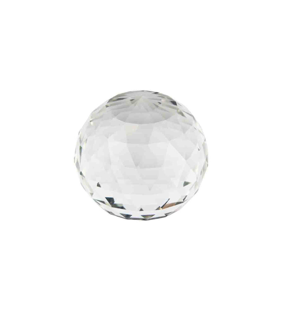 Decorative Glass Faceted Orb, Clear