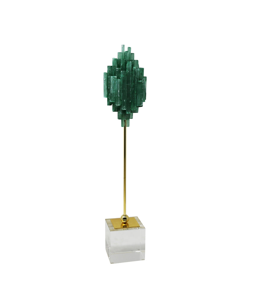 Alluring Decor Stone On Stand, Green