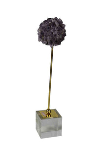 Agate Decor Stone On Stand, Amethyst/Gold