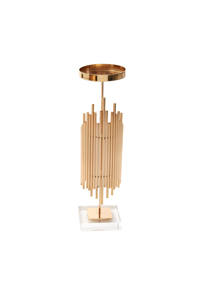 Elegant Metallic Candle Holder, Gold