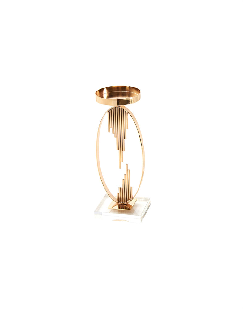 Impressive Metallic Candle Holder, Gold