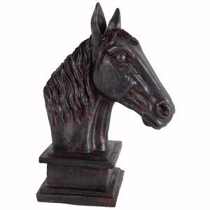 Polyresin Horse Head Home Decor Accent, Brown