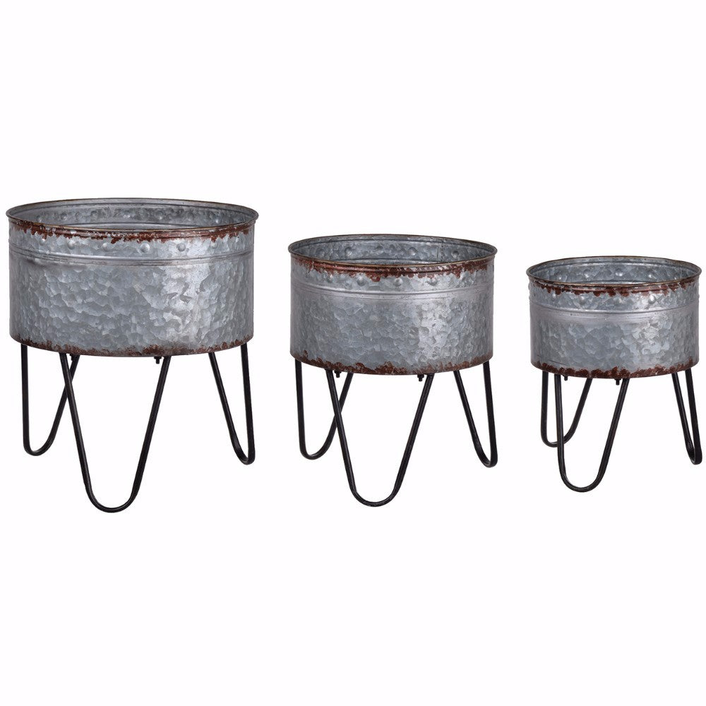 Preferable Set of 3 Galvanized Metal Tubs