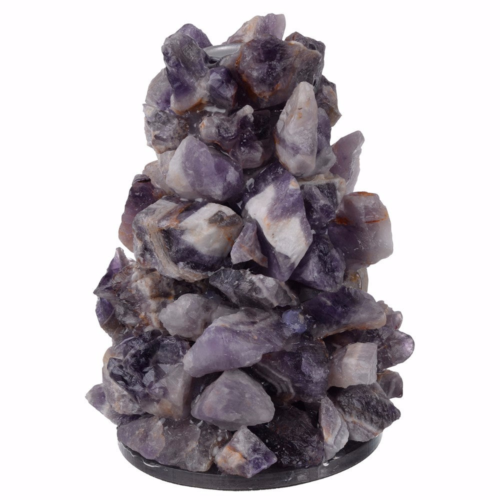 Bold and Striking Quartz Stone Candle Holder , Purple