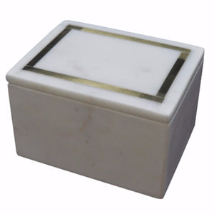 Practically Beautiful Marble Accent Box, White