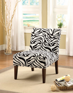 Armless Accent Chair, Black & White