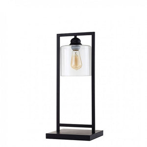 Contemporary Table Lamp Metal With Glass, Black