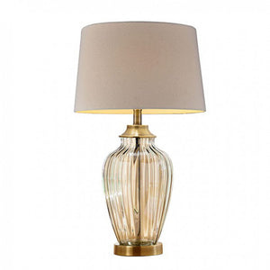 Contemporary Golden Glass Table Lamp, Translucent